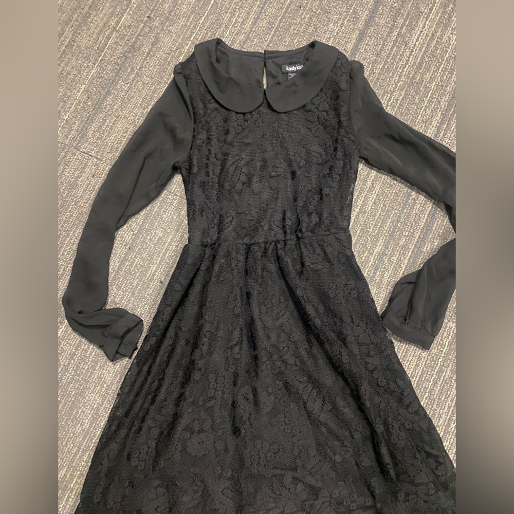 Elegant Black Lace Midi Dress